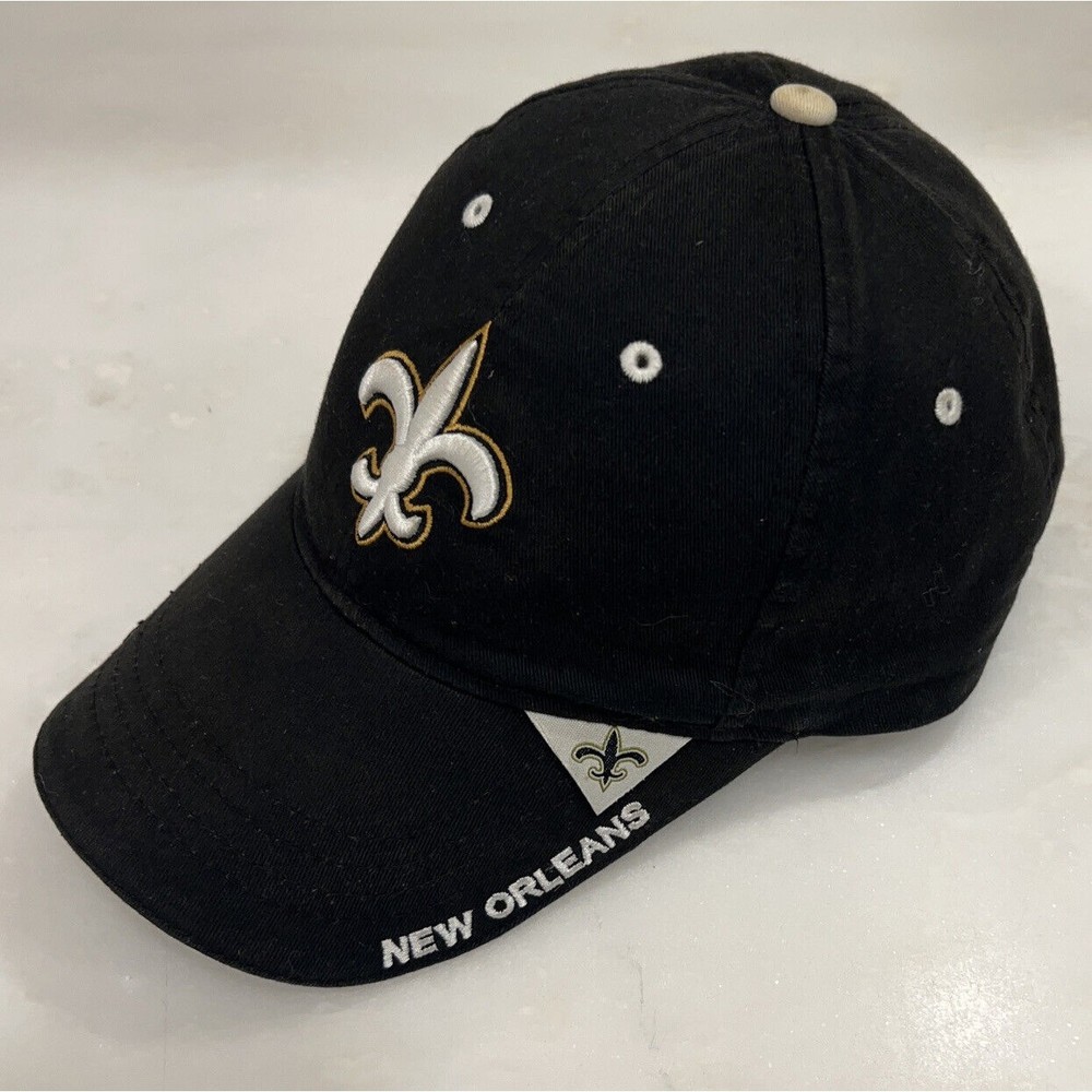 New Orleans Saints Embroidered Fleur-de-lis Adjustable Ball Cap Hat Strap Back